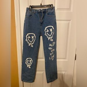 Smiley face jeans